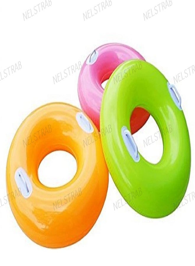 NELSTRAB:- Adult Swimming Ring Adult Inflatable Pool Swim Tube with 2 Handles(Size - 30''inch)(Multi Color)(8+ Years up)(1 PIS) - Image 5